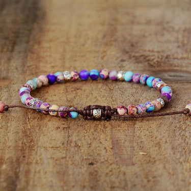 Tibetan Wisdom Purple and Blue Impression Jasper Friendship Bracelet-Your Soul Place